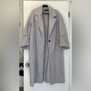 Zara light grey wool blend coat